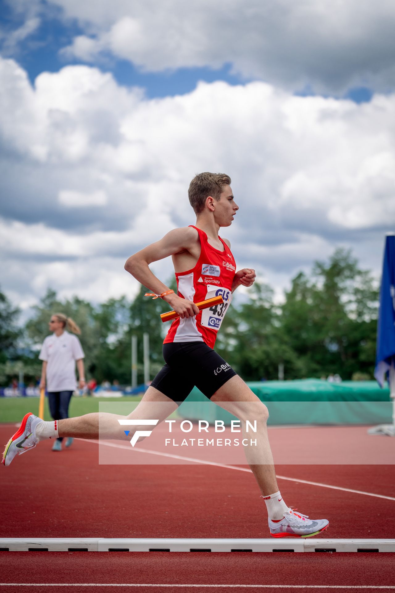 Silas Zahlten (LG Brillux Muenster) am 29.05.2022 waehrend der Deutschen Meisterschaften Langstaffel im Otto-Schott-Sportzentrum in Mainz
